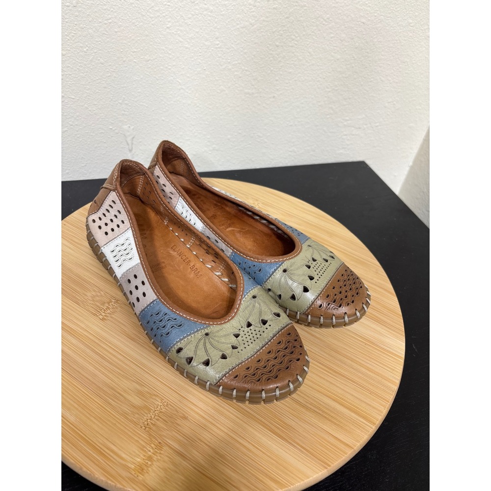 Spring Step‎ Elancer Brm Women's US 8 EU 39 Leather Patchwork Ballet Flats